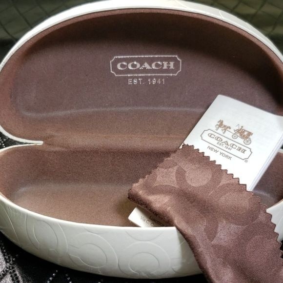 Coach Oversized Round Purple Sunglasses S2025 and Embossed Case - Picture 7 of 10